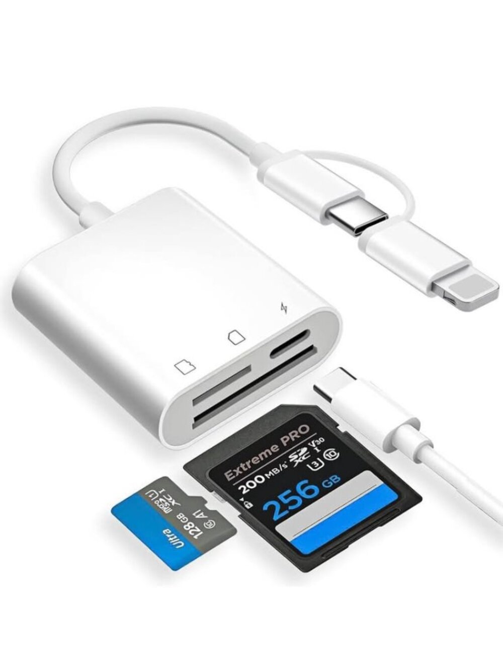 SD Card Reader for iPhone/iPad, Card Reader with MicroSD/SD Dual Slot